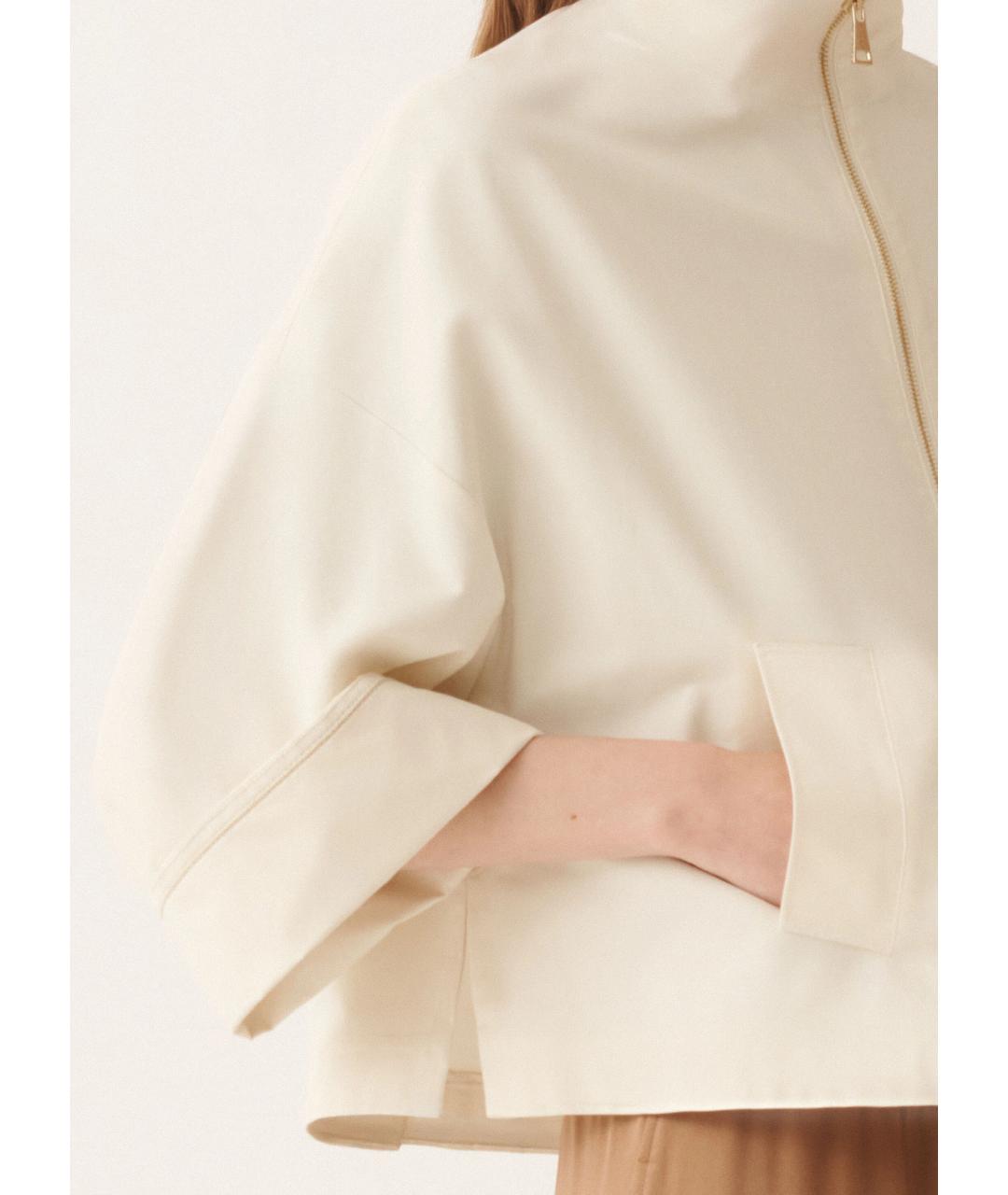 FABIANA FILIPPI Бежевая хлопко-эластановая куртка, фото 4