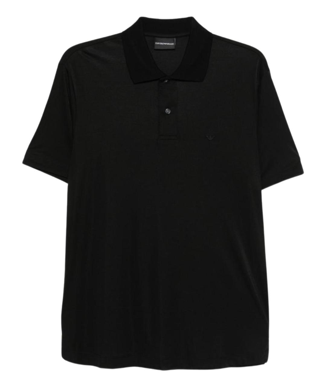 EMPORIO ARMANI Черное поло с коротким рукавом, фото 1