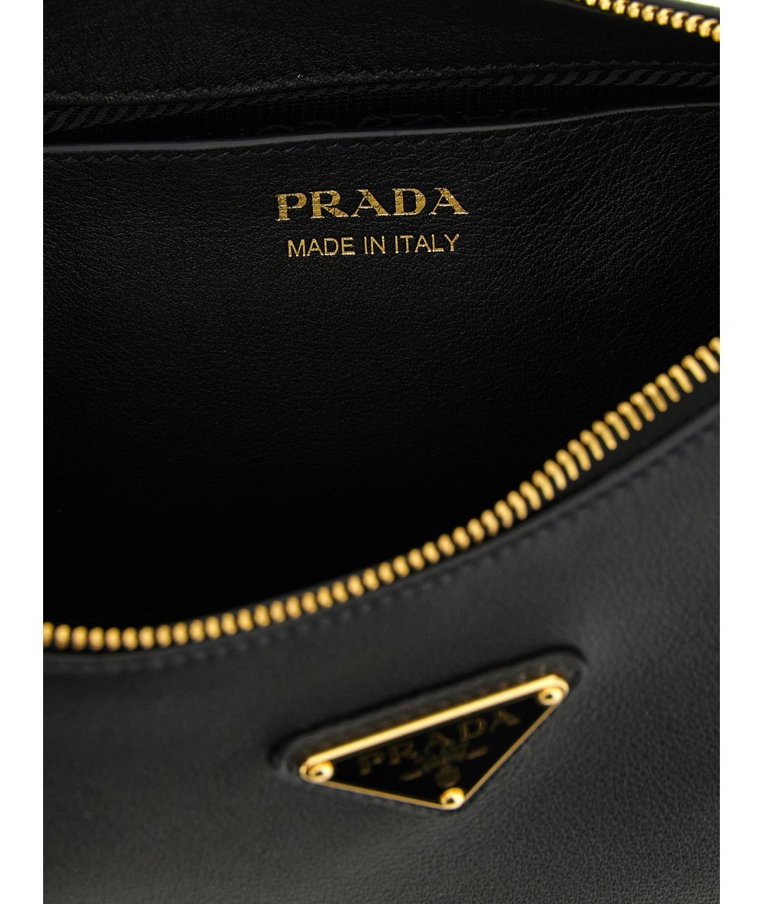 PRADA Черная кожаная сумка через плечо, фото 4