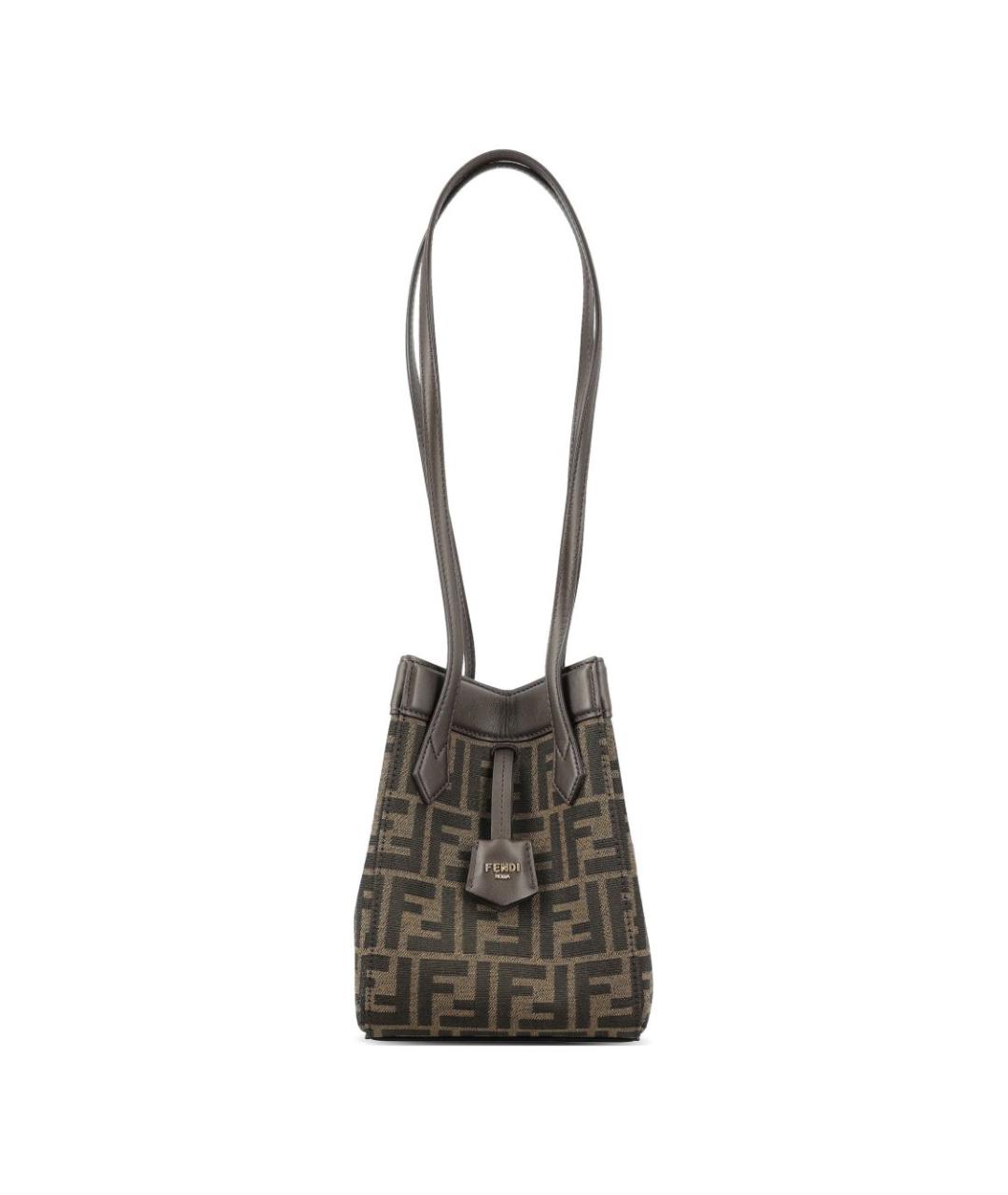 FENDI Коричневая тканевая сумка через плечо, фото 1