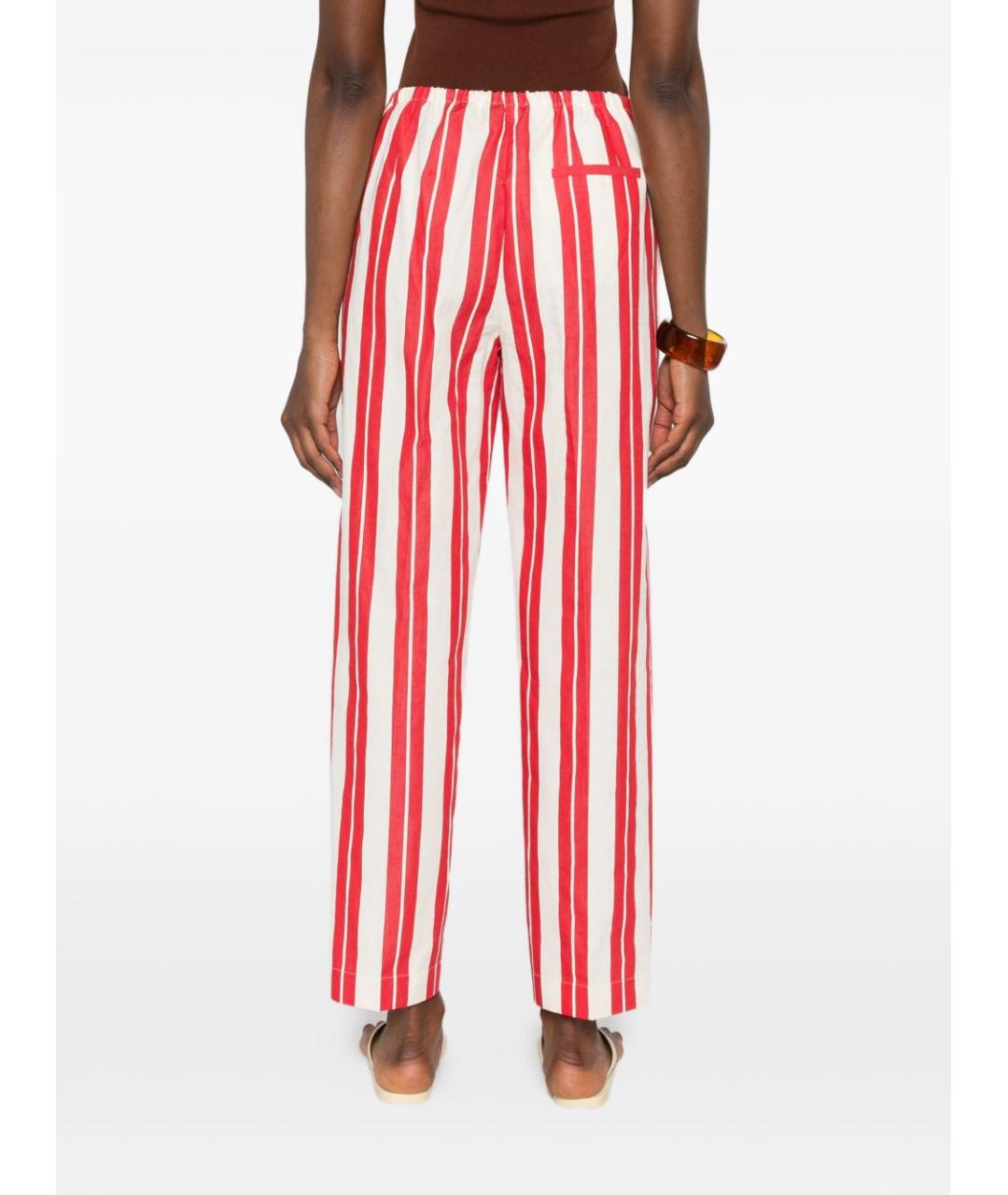 FORTE FORTE Красные хлопковые прямые брюки, фото 4