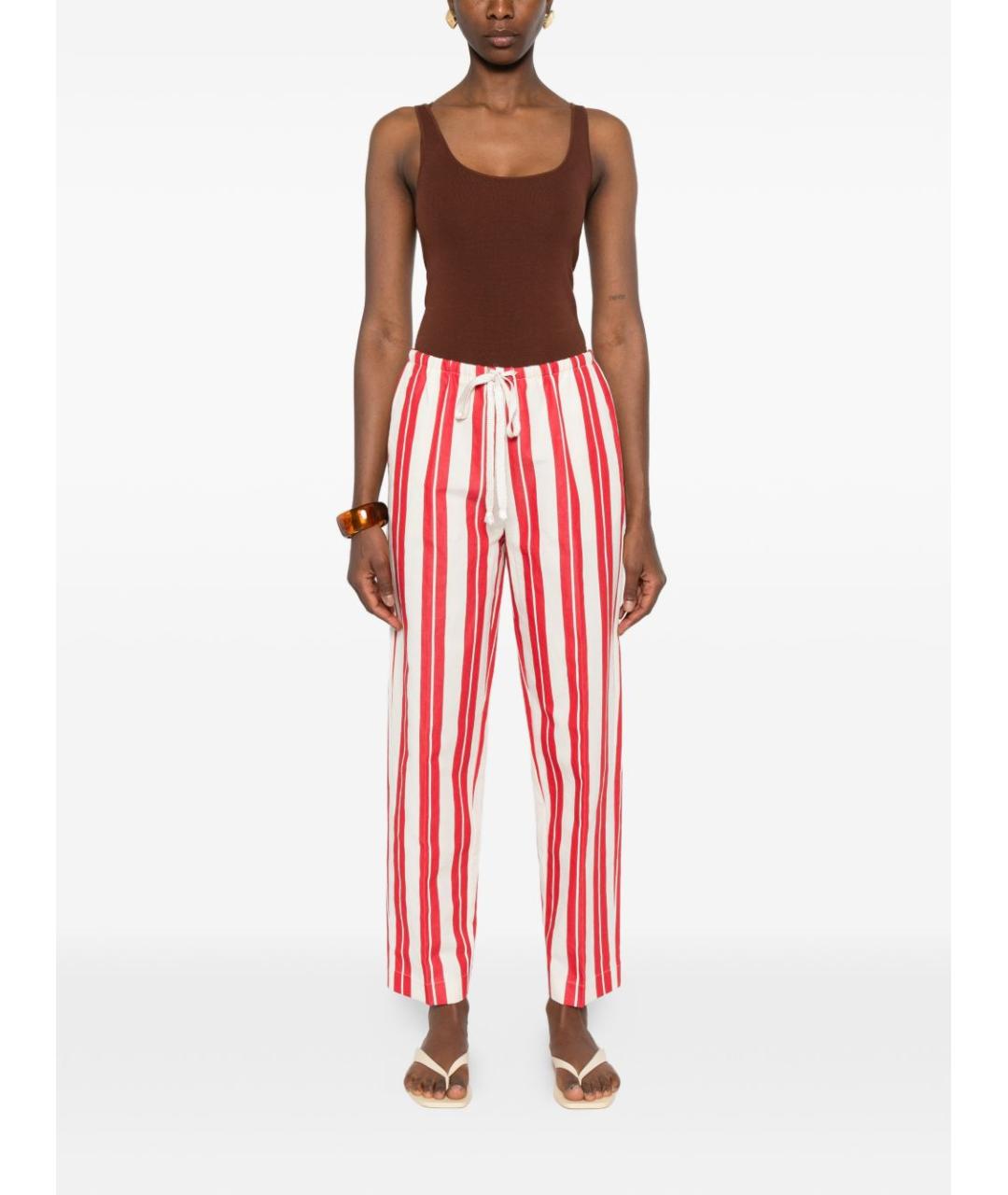 FORTE FORTE Красные хлопковые прямые брюки, фото 5