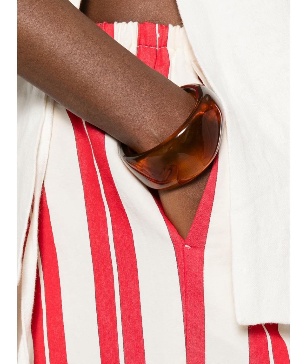 FORTE FORTE Красные хлопковые прямые брюки, фото 2