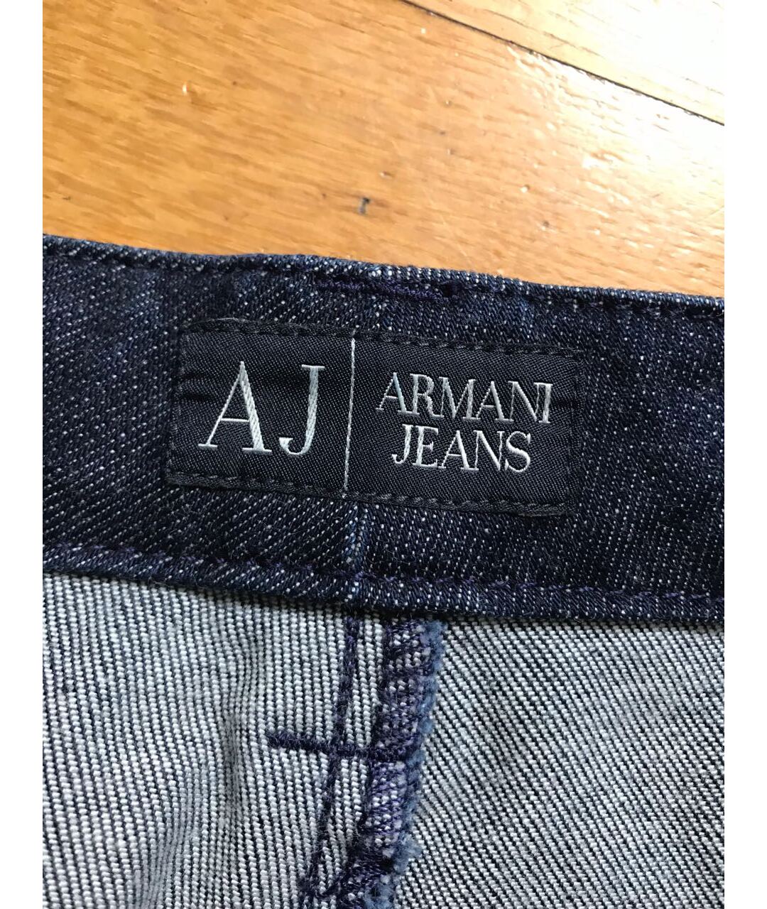 ARMANI JEANS Темно-синие хлопко-эластановые прямые джинсы, фото 3