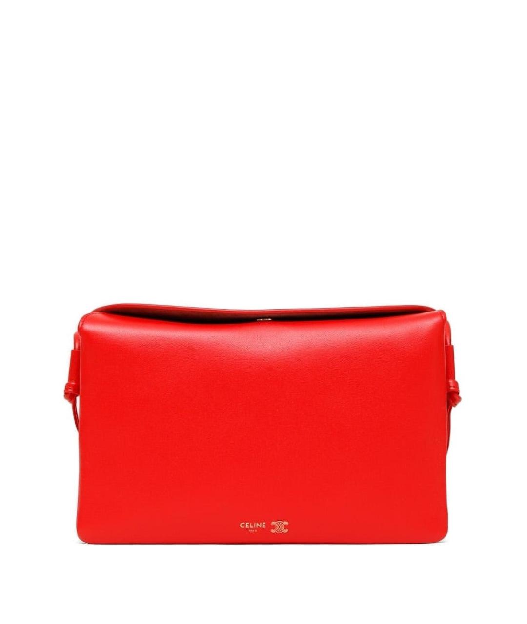 CELINE Красная кожаная сумка через плечо, фото 1