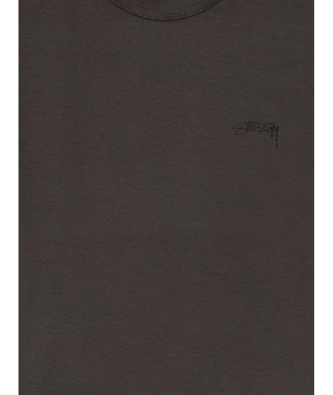 STUSSY Черная хлопковая футболка, фото 2