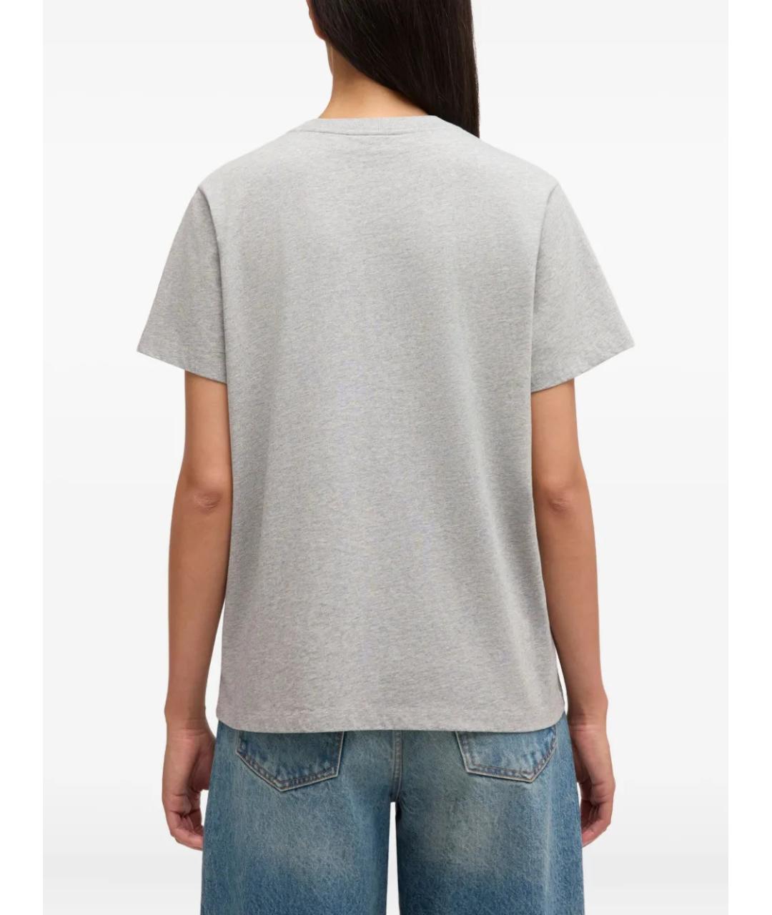 GANNI Серая хлопковая футболка, фото 4
