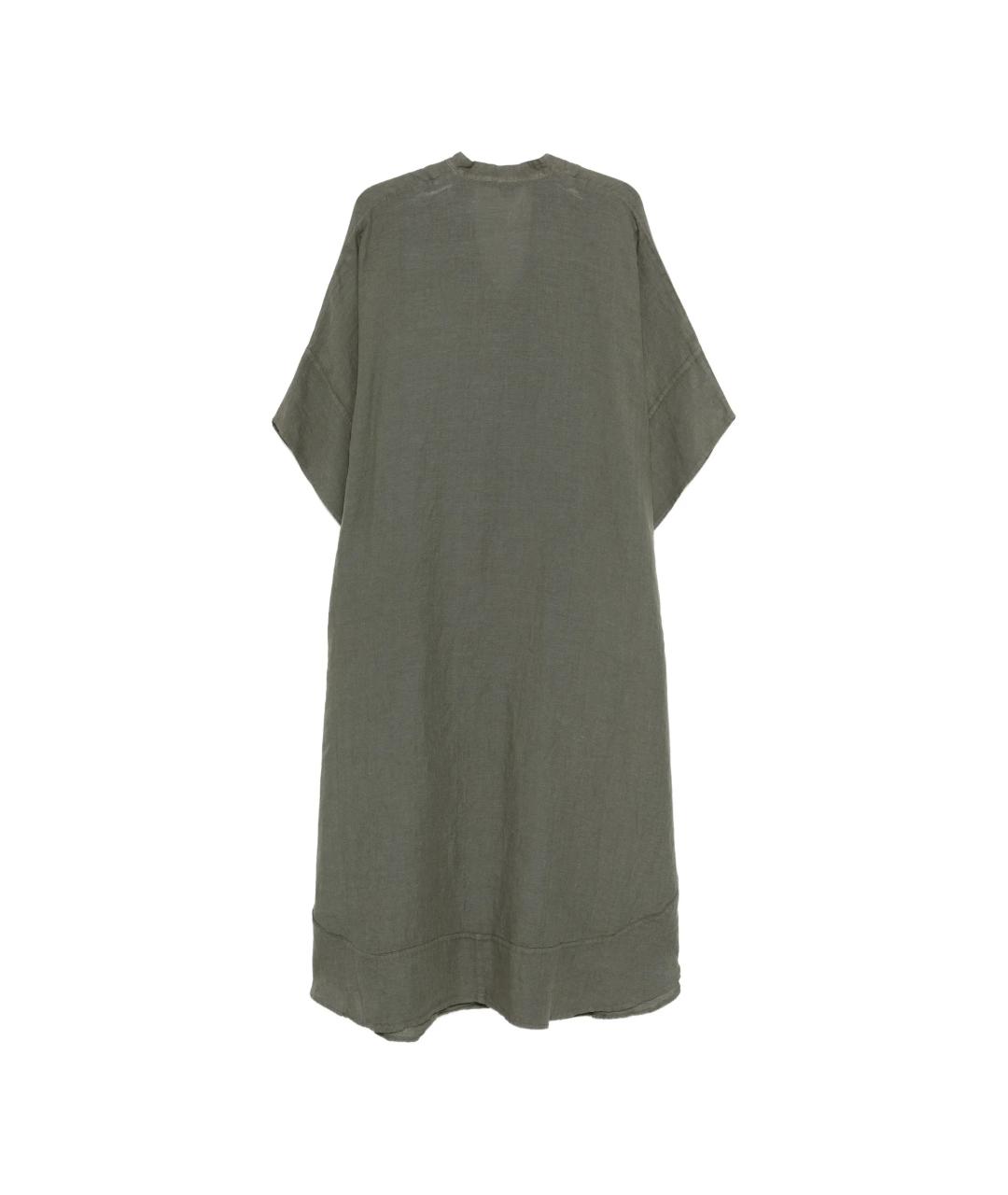 120% LINO Зеленые льняное повседневное платье, фото 2