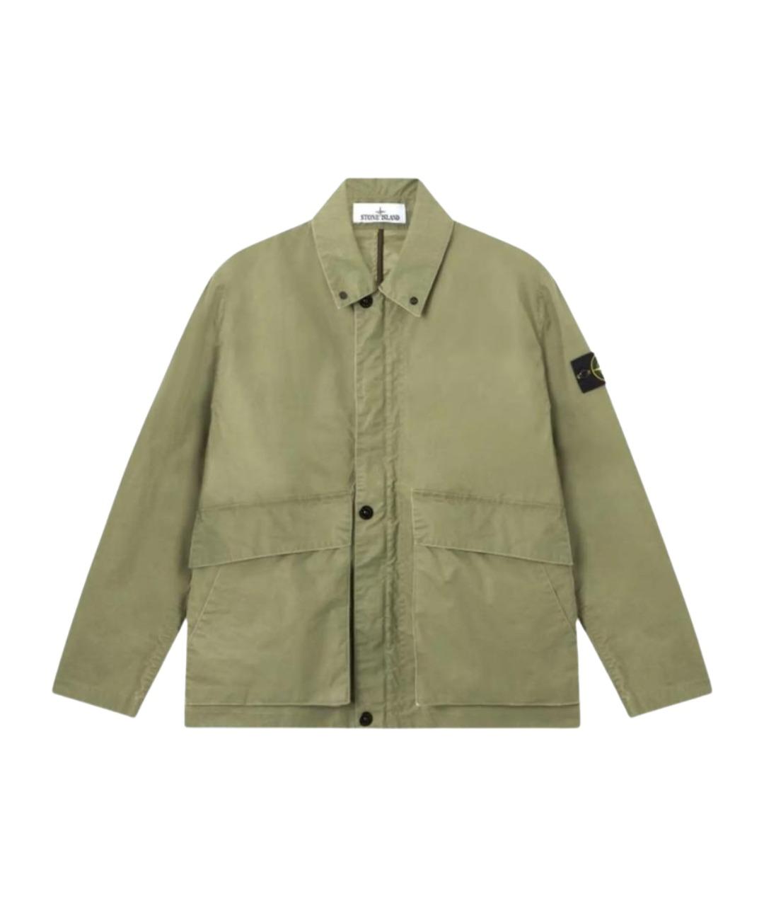 STONE ISLAND Зеленая полиэстеровая куртка, фото 1