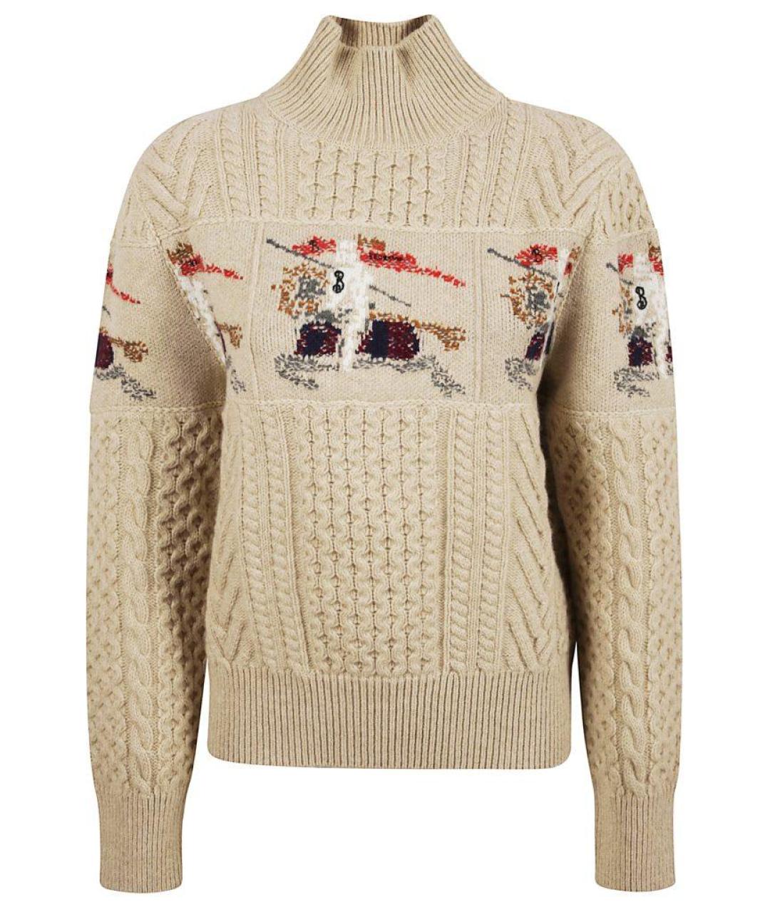 BURBERRY Бежевый шерстяной джемпер / свитер, фото 1