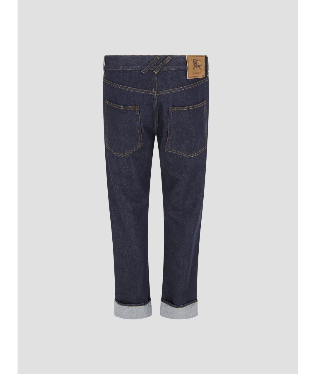 BURBERRY Синие хлопковые прямые джинсы, фото 2