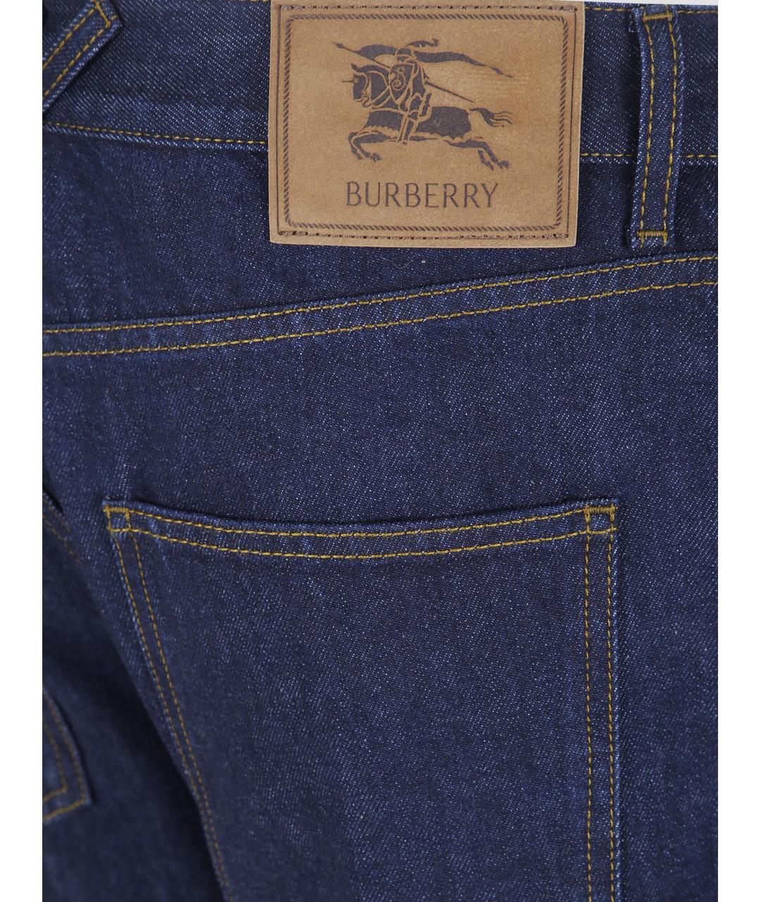 BURBERRY Синие хлопковые прямые джинсы, фото 3