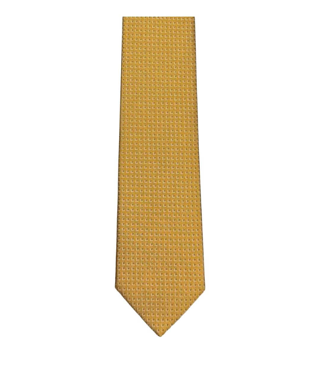 HERMES Желтый шелковый галстук, фото 1