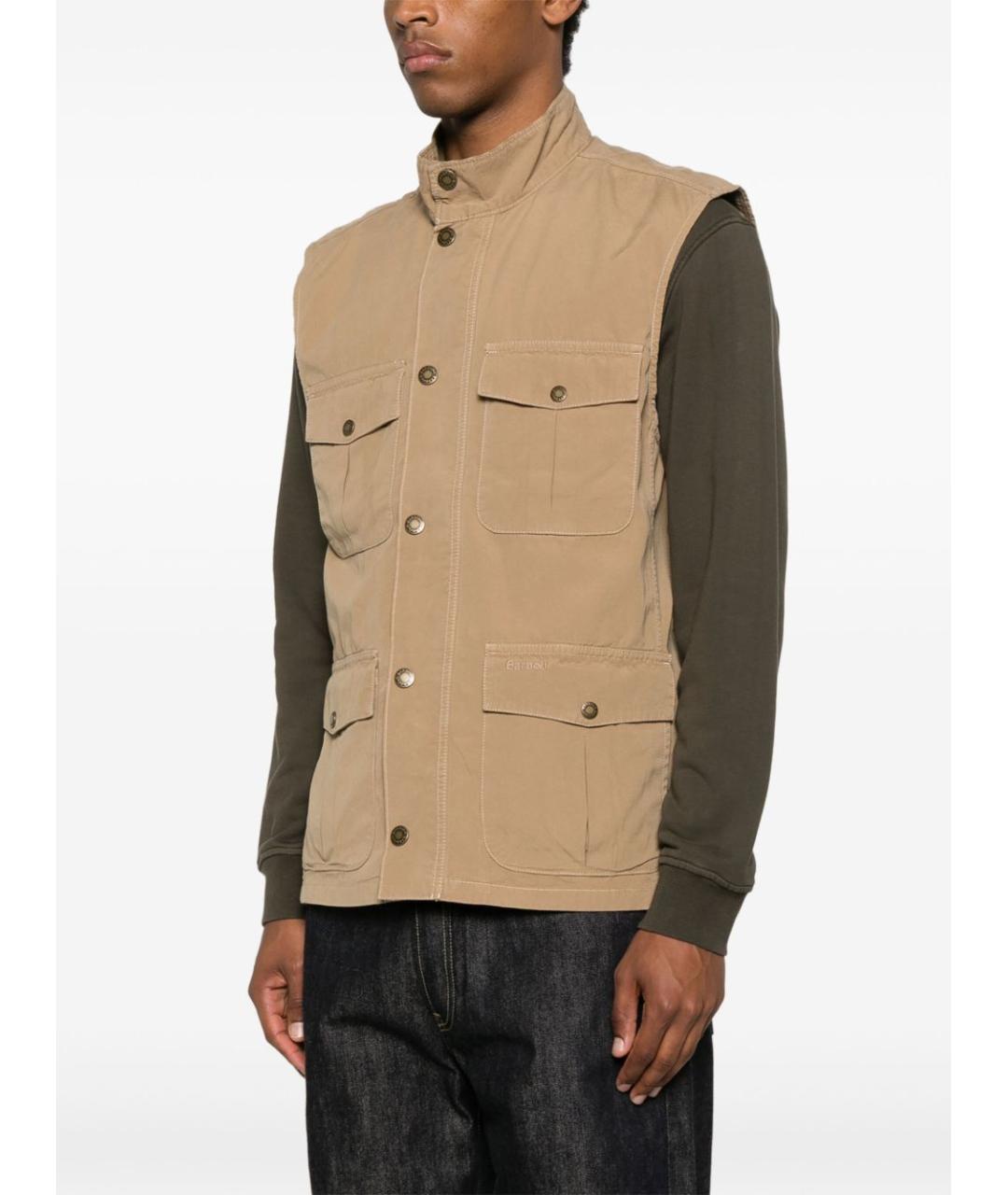 BARBOUR Бежевый хлопковый жилет, фото 3