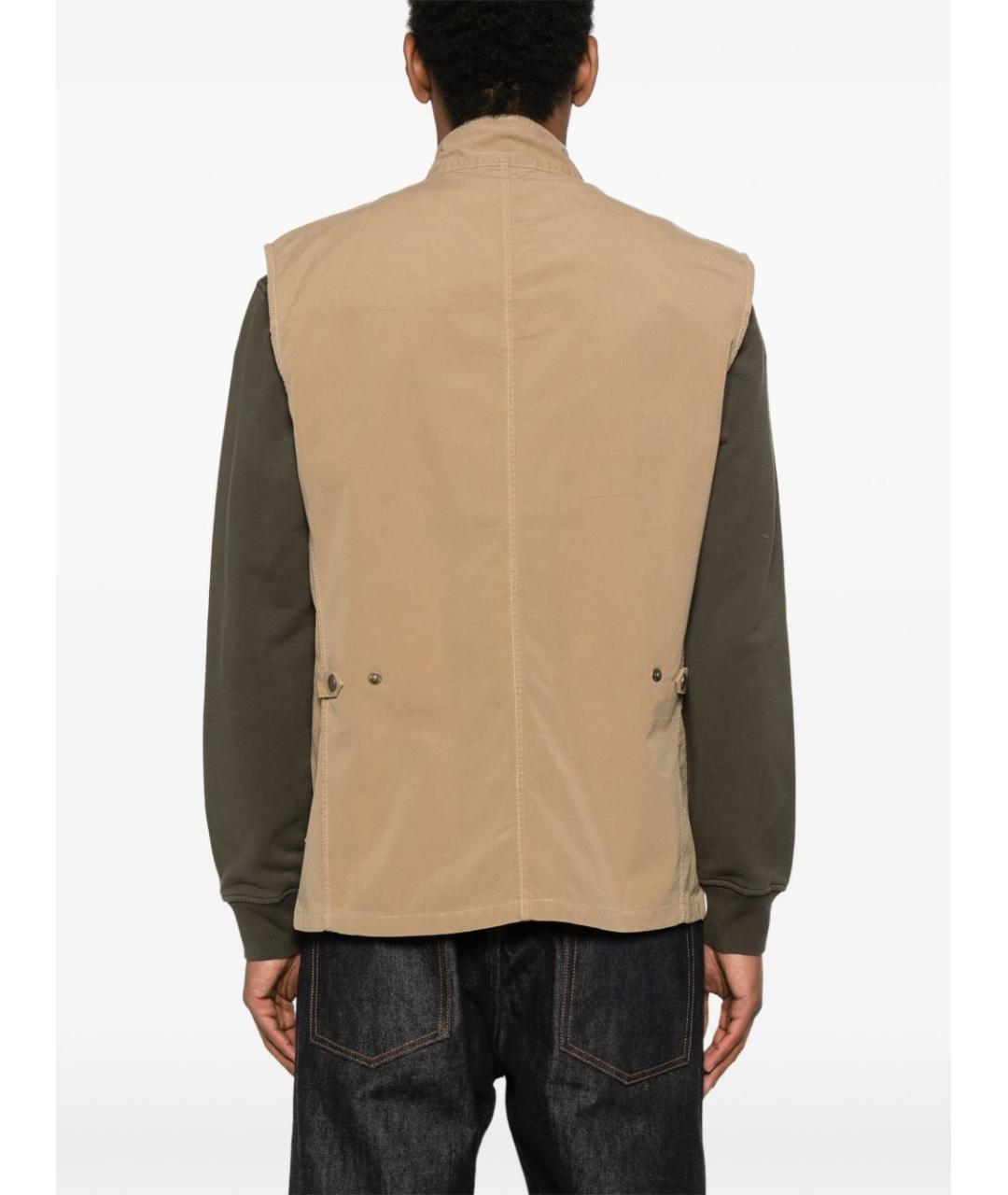 BARBOUR Бежевый хлопковый жилет, фото 2