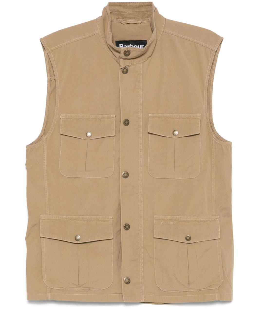 BARBOUR Бежевый хлопковый жилет, фото 1