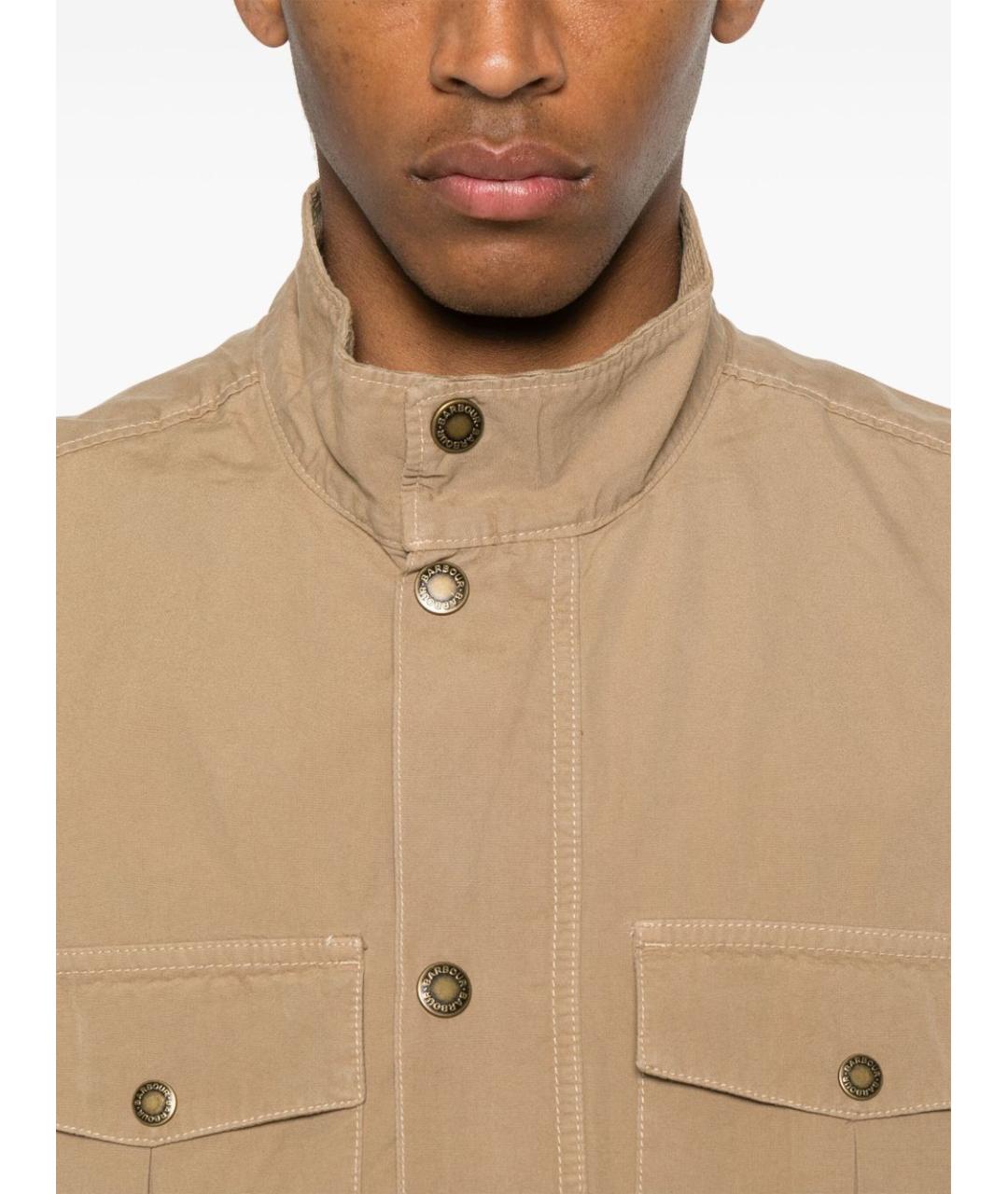 BARBOUR Бежевый хлопковый жилет, фото 5