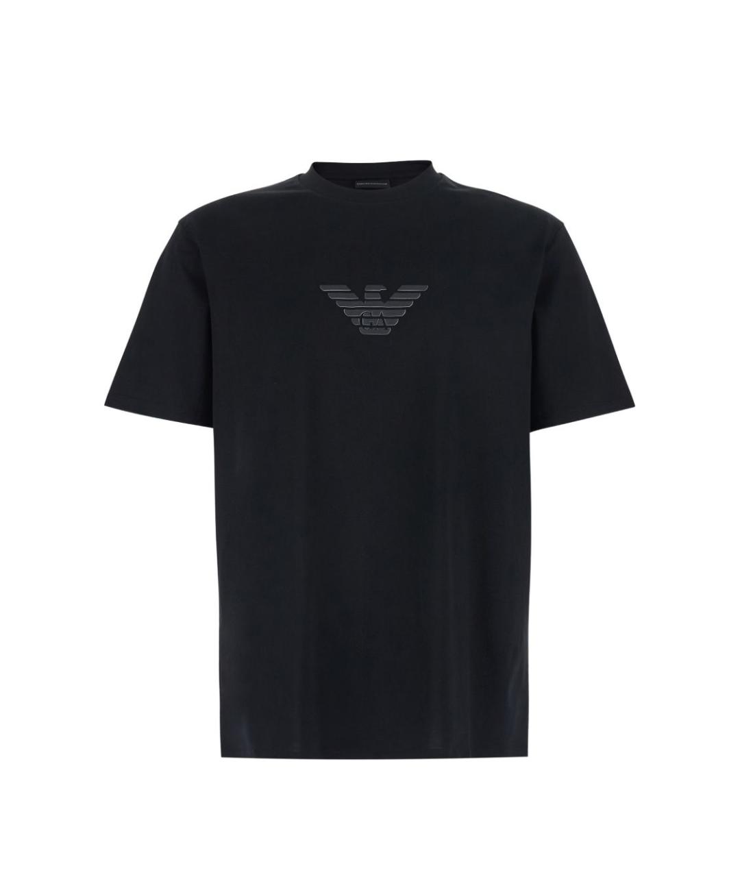 EMPORIO ARMANI Черная хлопковая футболка, фото 1