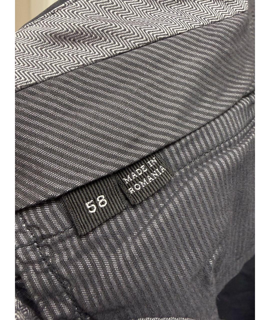 ERMENEGILDO ZEGNA XXX Темно-синие хлопко-эластановые повседневные брюки, фото 4