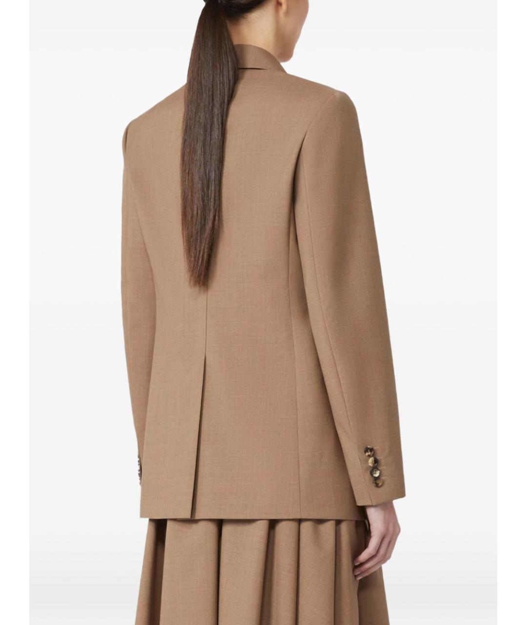 MAX MARA Бежевый шерстяной жакет/пиджак, фото 3