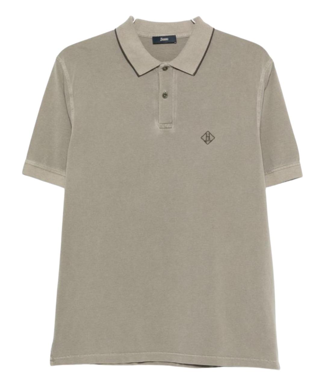 HERNO Зеленые хлопковое поло с коротким рукавом, фото 1