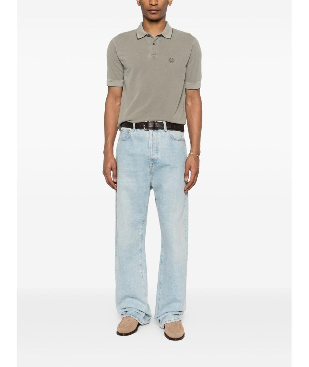 HERNO Зеленые хлопковое поло с коротким рукавом, фото 2