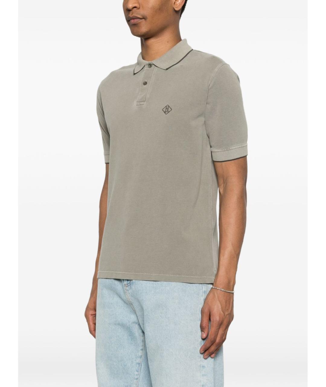 HERNO Зеленые хлопковое поло с коротким рукавом, фото 5