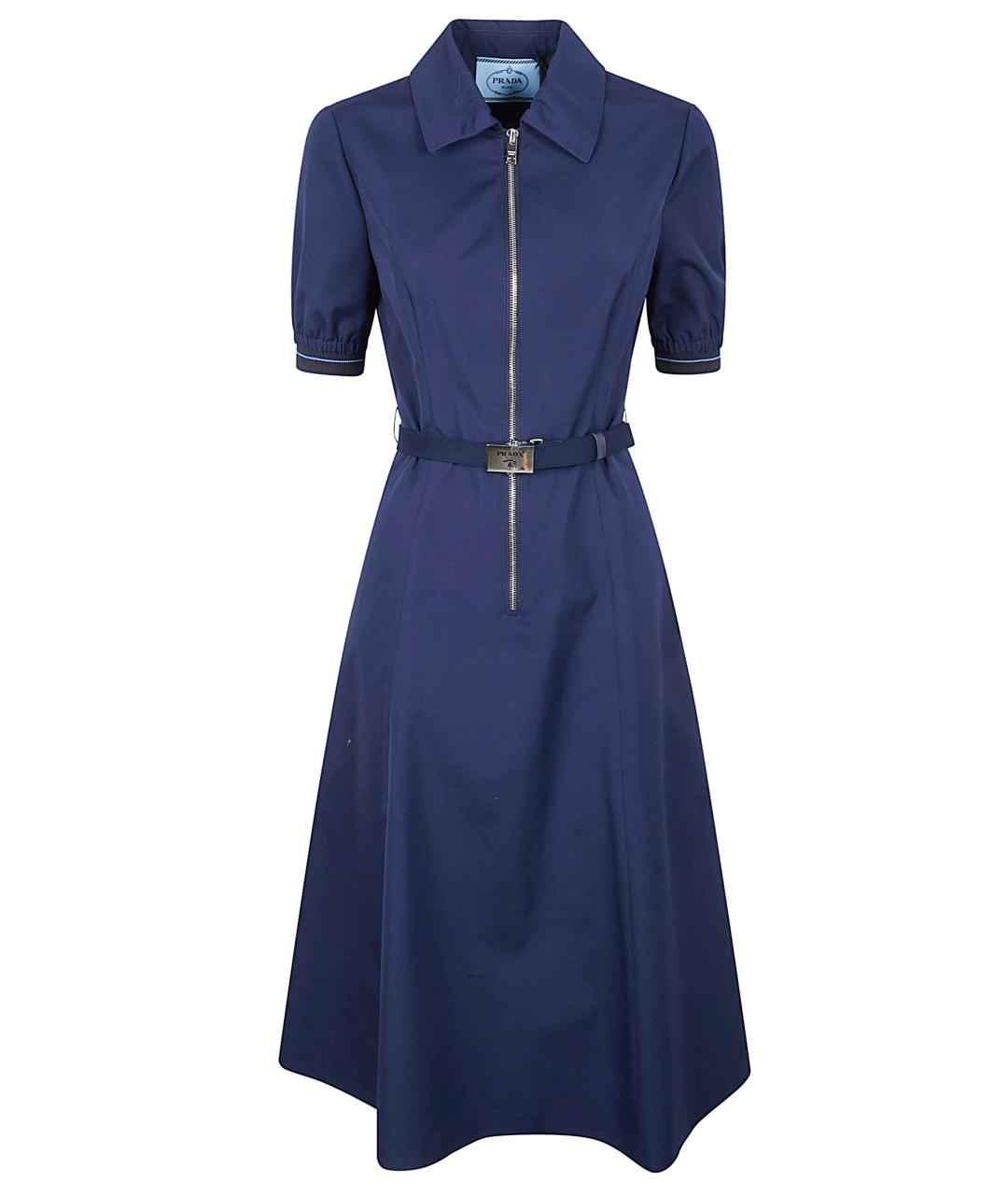 PRADA Синее полиэстеровое повседневное платье, фото 1