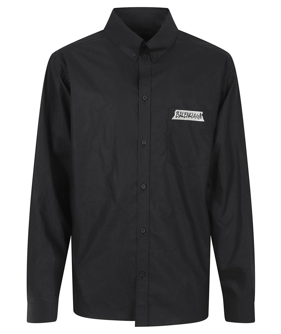 BALENCIAGA Черная хлопковая кэжуал рубашка, фото 1
