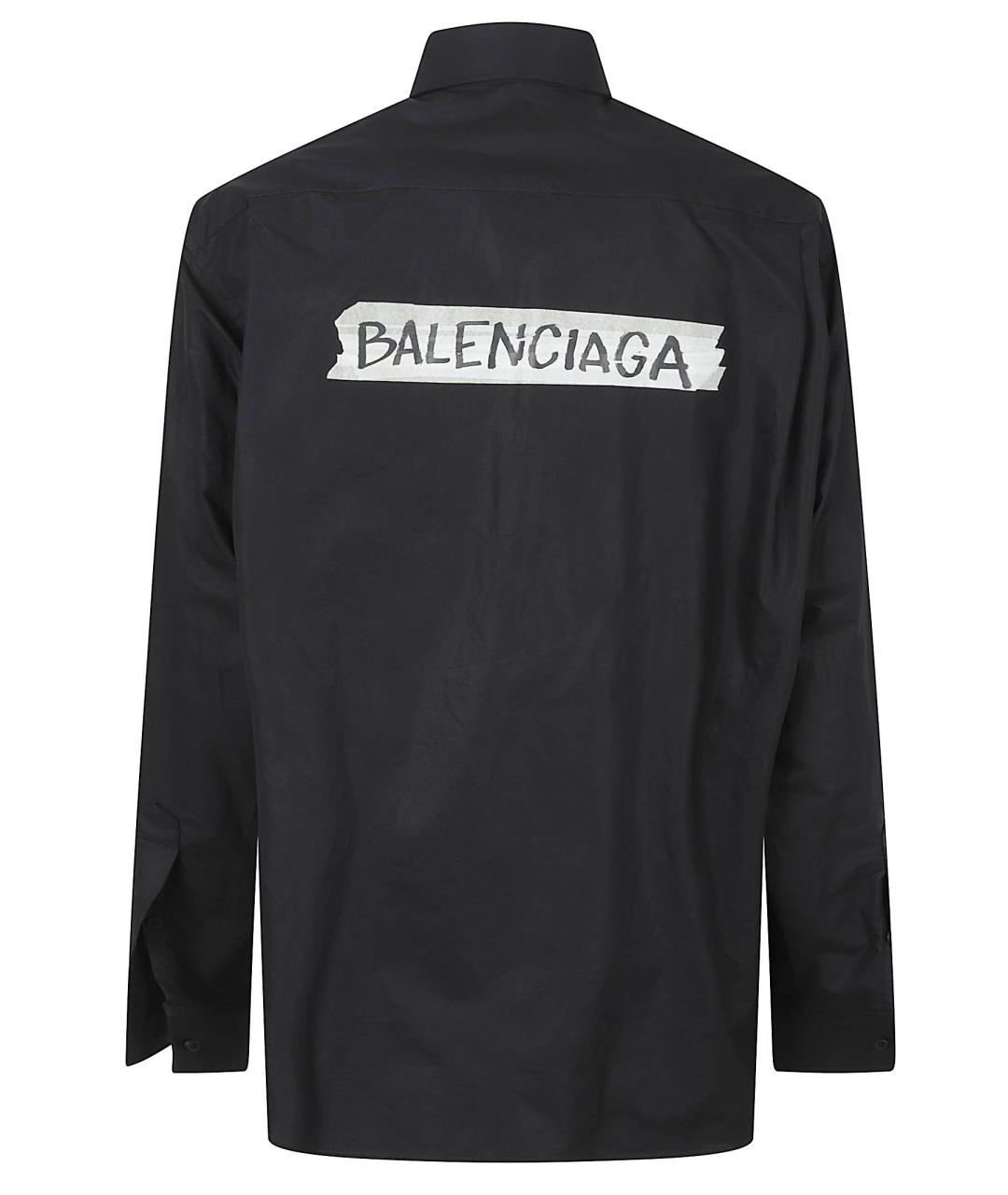 BALENCIAGA Черная хлопковая кэжуал рубашка, фото 3
