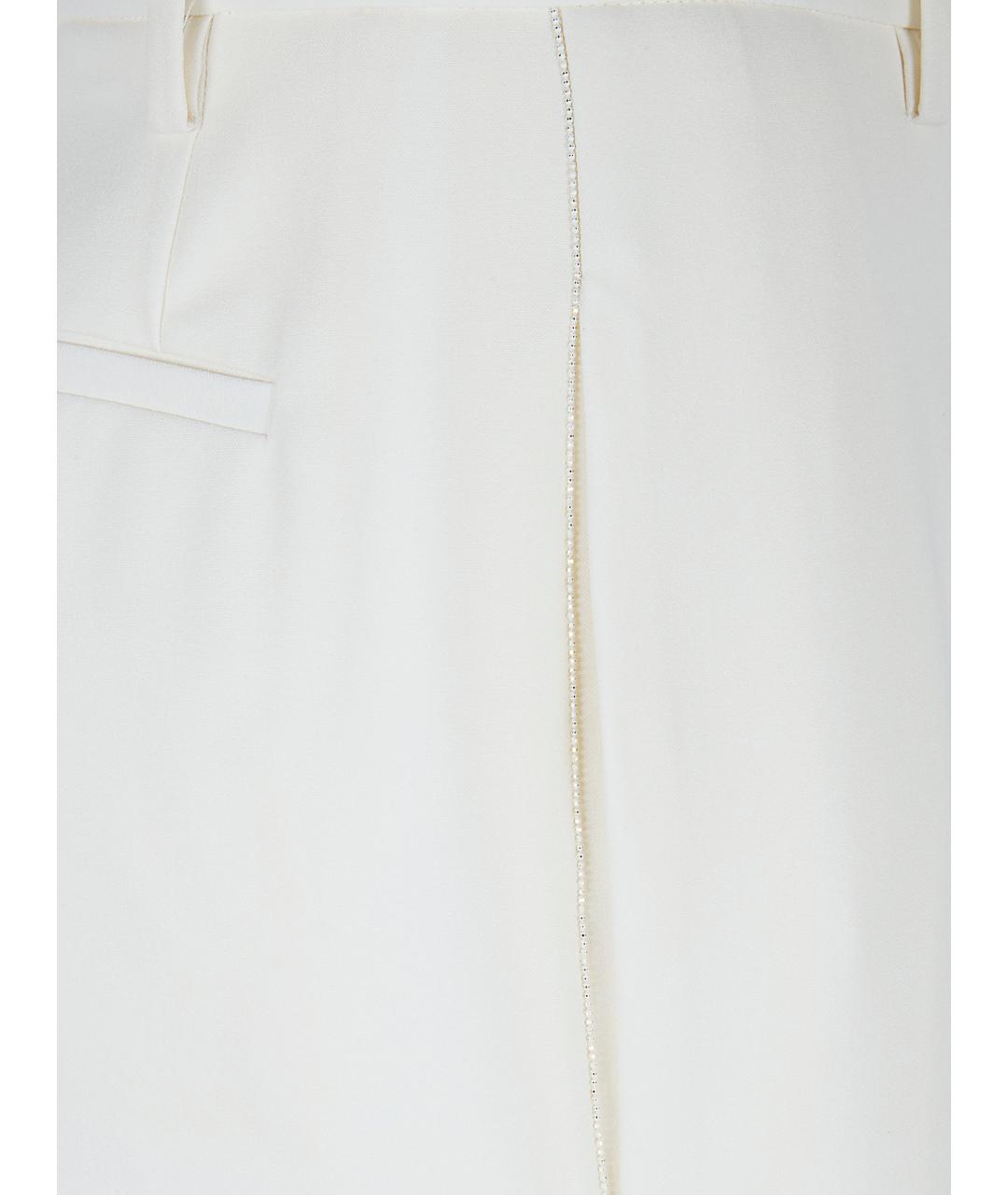 FABIANA FILIPPI Белые полиэстеровые прямые брюки, фото 3