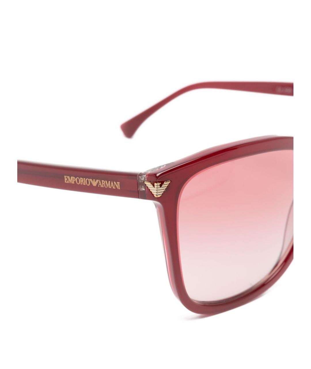 EMPORIO ARMANI Бордовые пластиковые солнцезащитные очки, фото 3