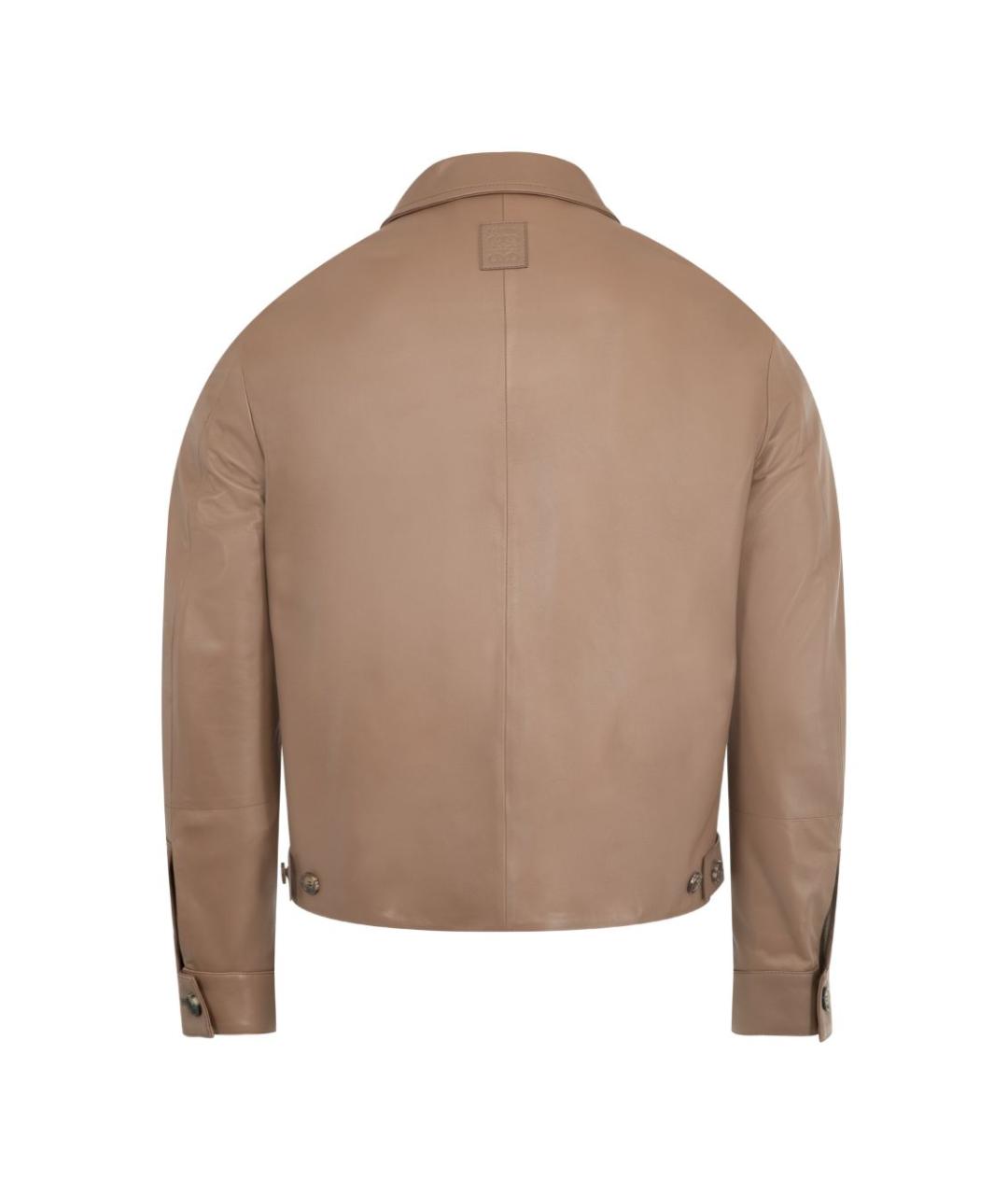 LOEWE Бежевая кожаная куртка, фото 2