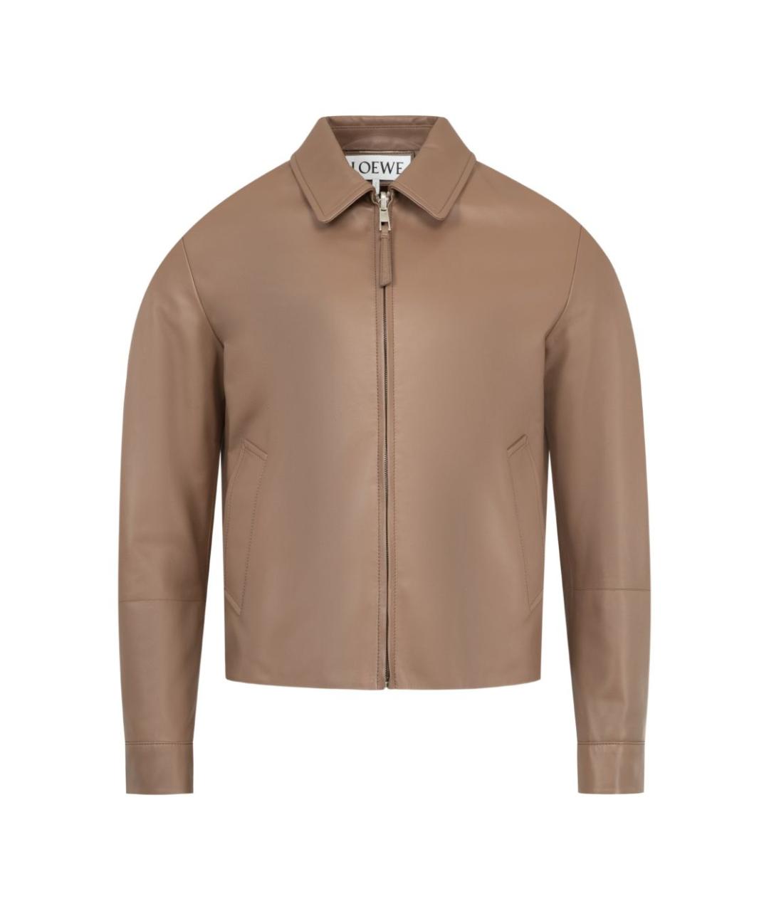 LOEWE Бежевая кожаная куртка, фото 1