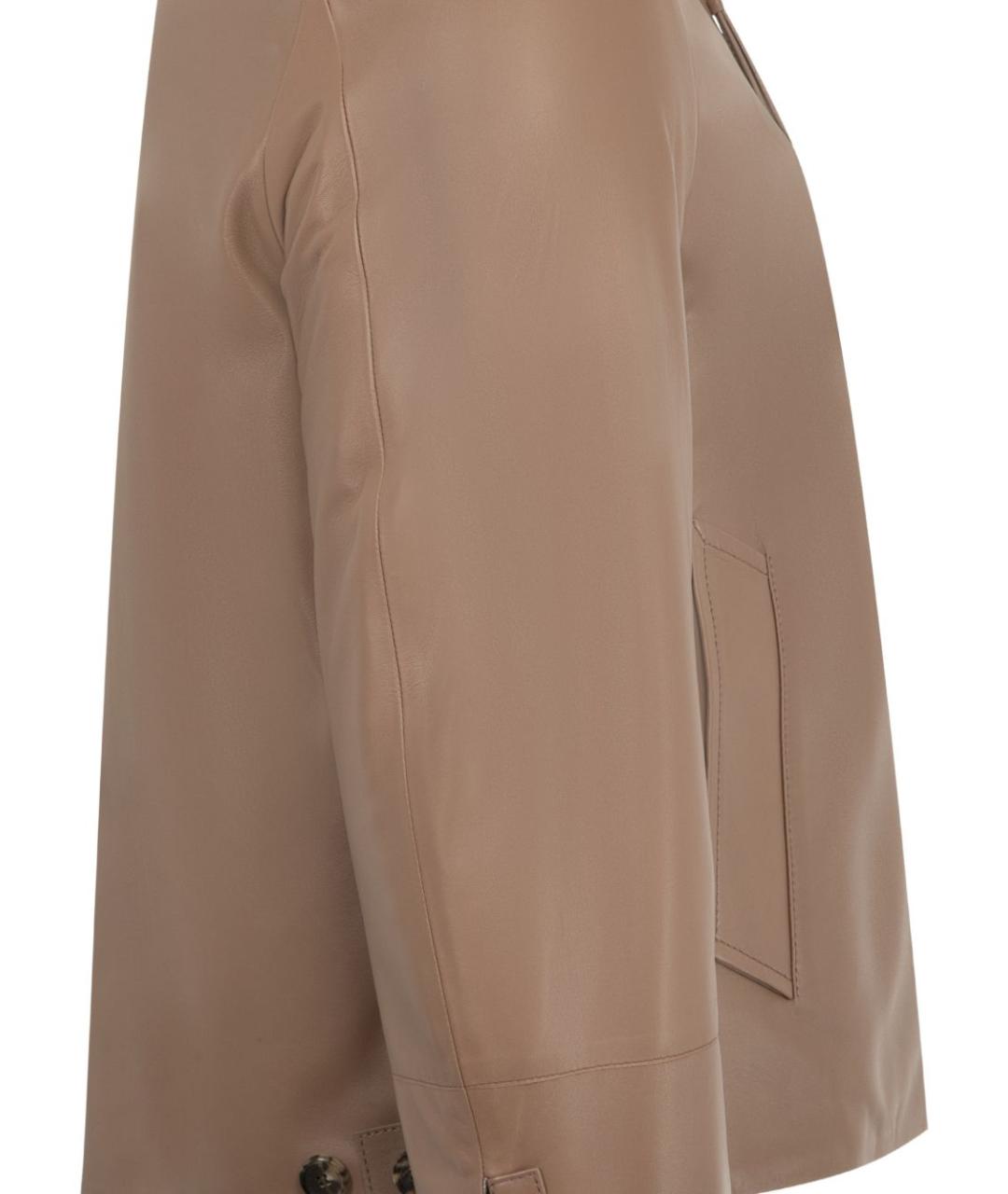 LOEWE Бежевая кожаная куртка, фото 3