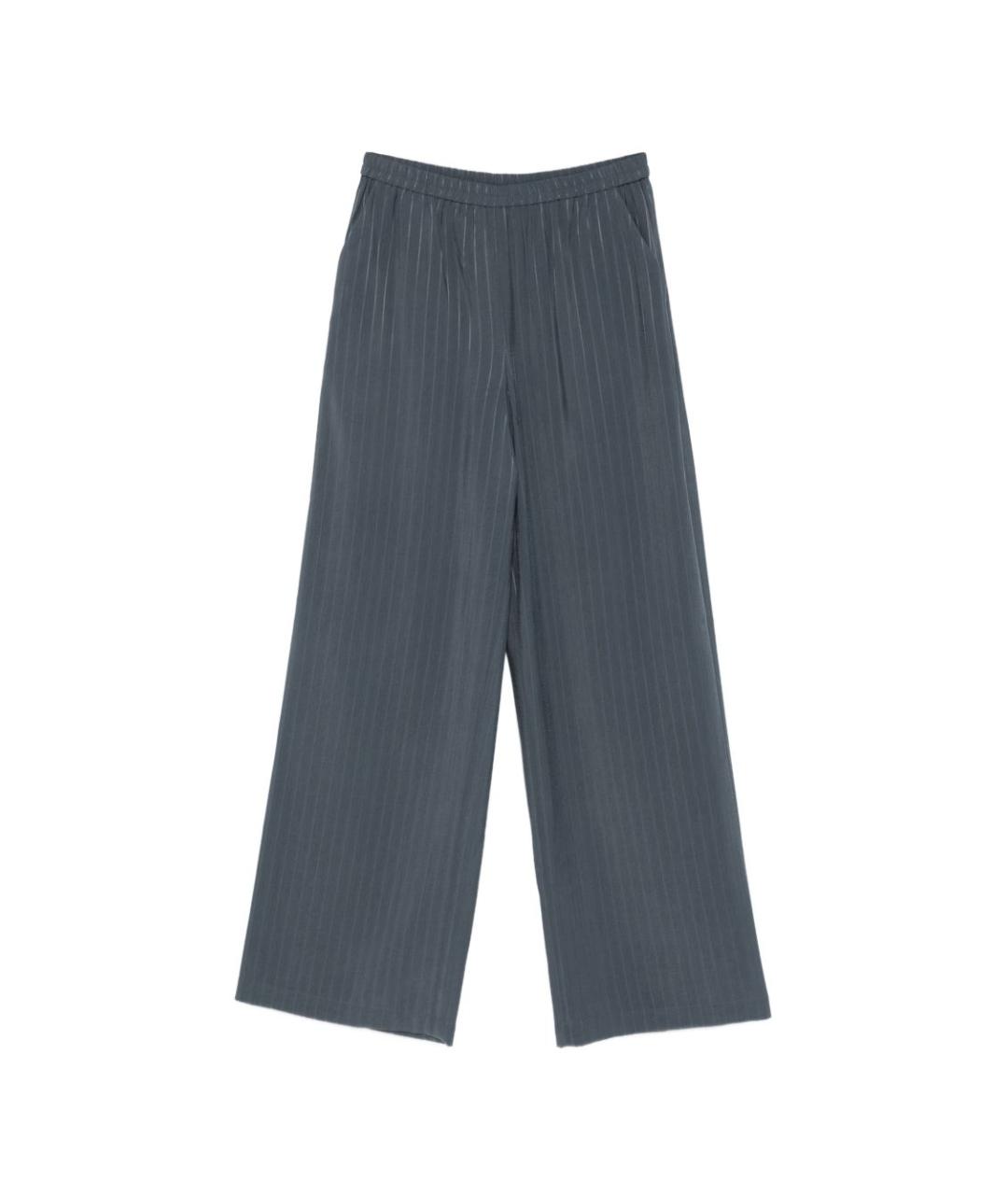 EMPORIO ARMANI Серые полиэстеровые прямые брюки, фото 1