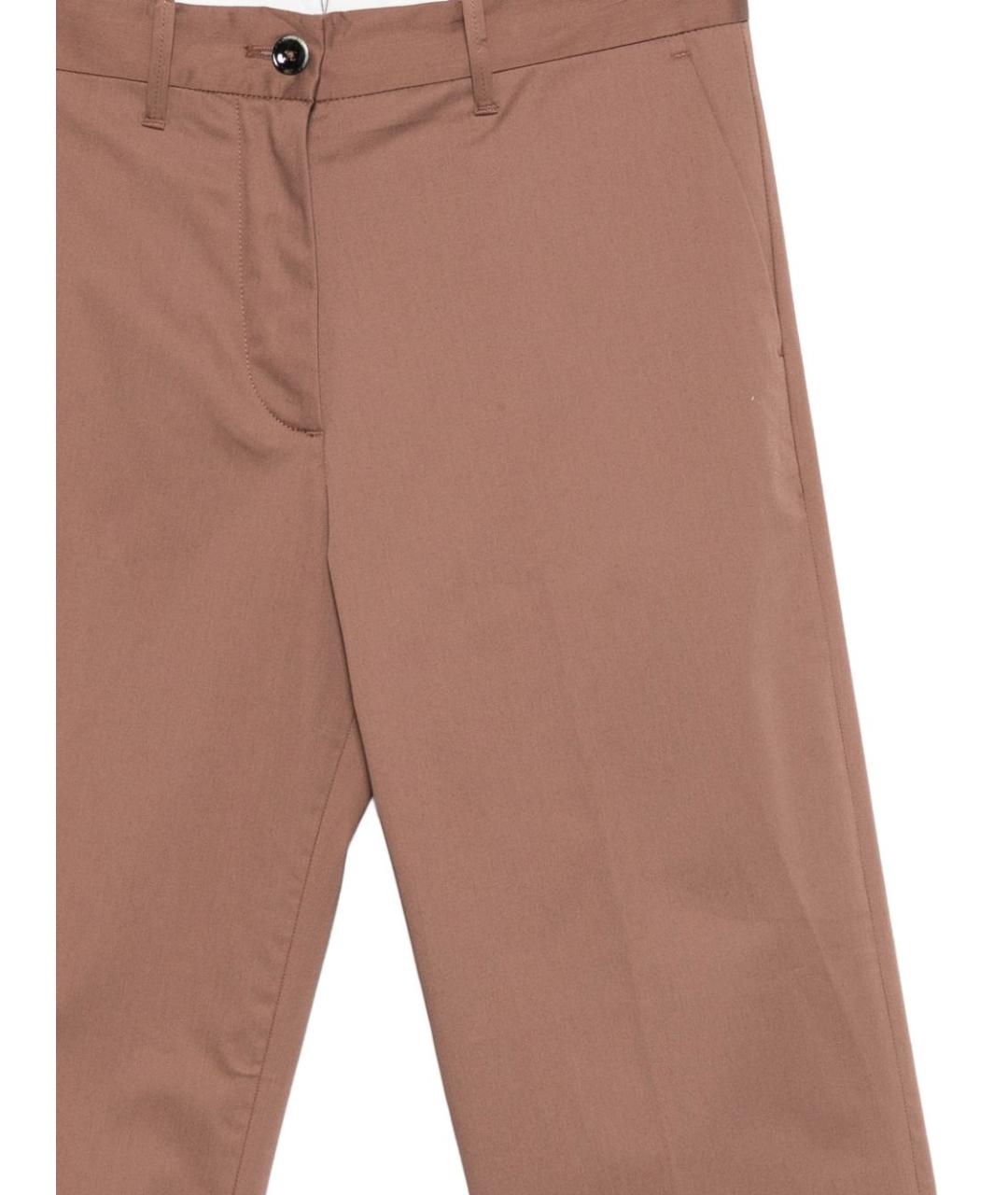 NINE IN THE MORNING Коричневые хлопковые прямые брюки, фото 3