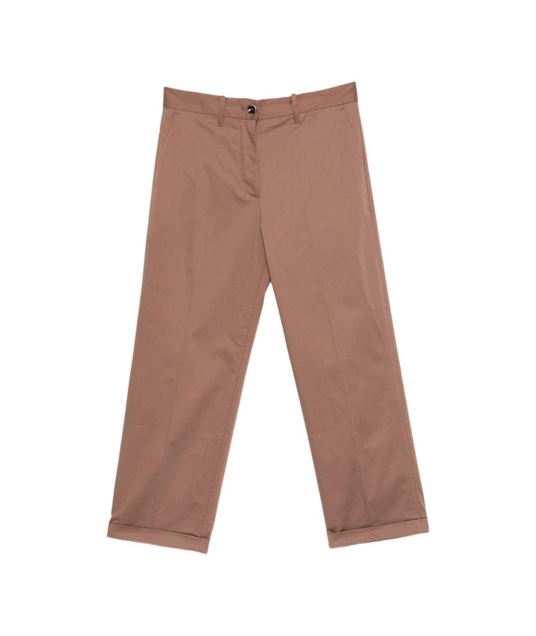 NINE IN THE MORNING Коричневые хлопковые прямые брюки, фото 1