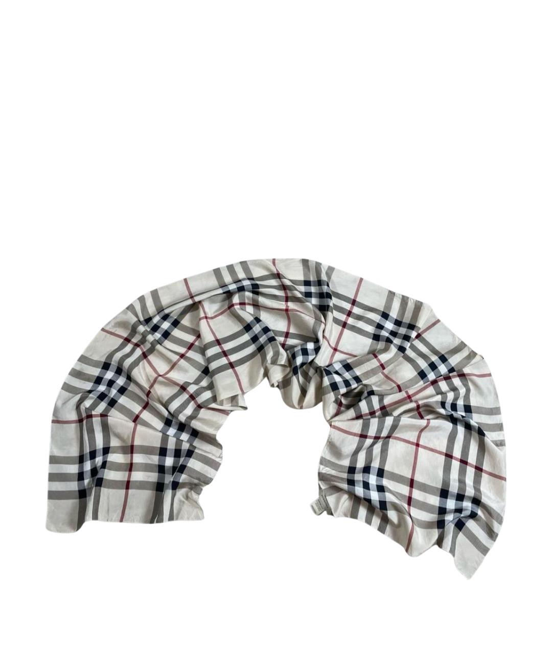 BURBERRY Бежевый шелковый платок, фото 1