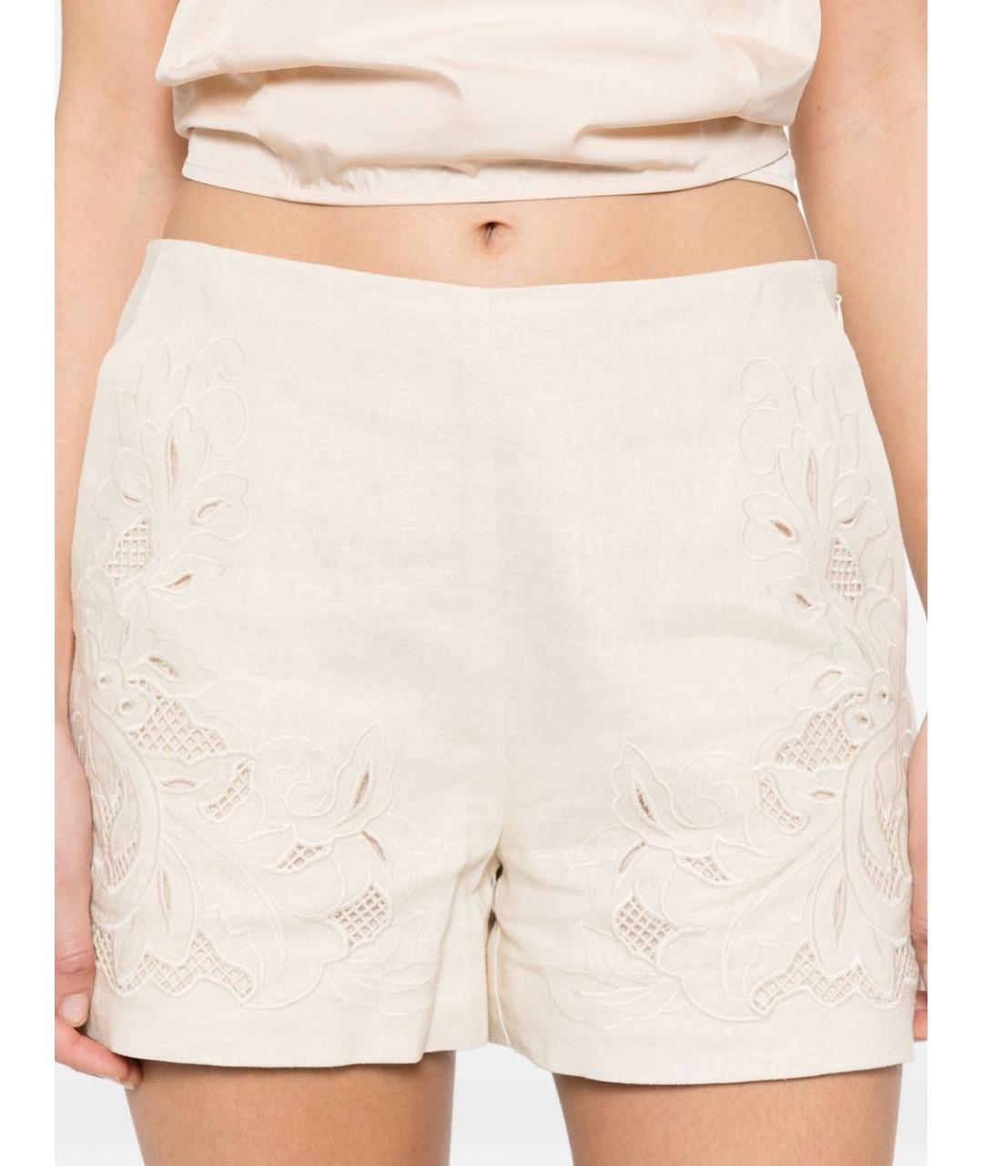 TWIN-SET Бежевые льняные шорты, фото 2
