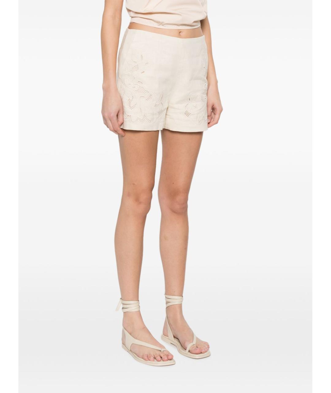 TWIN-SET Бежевые льняные шорты, фото 5