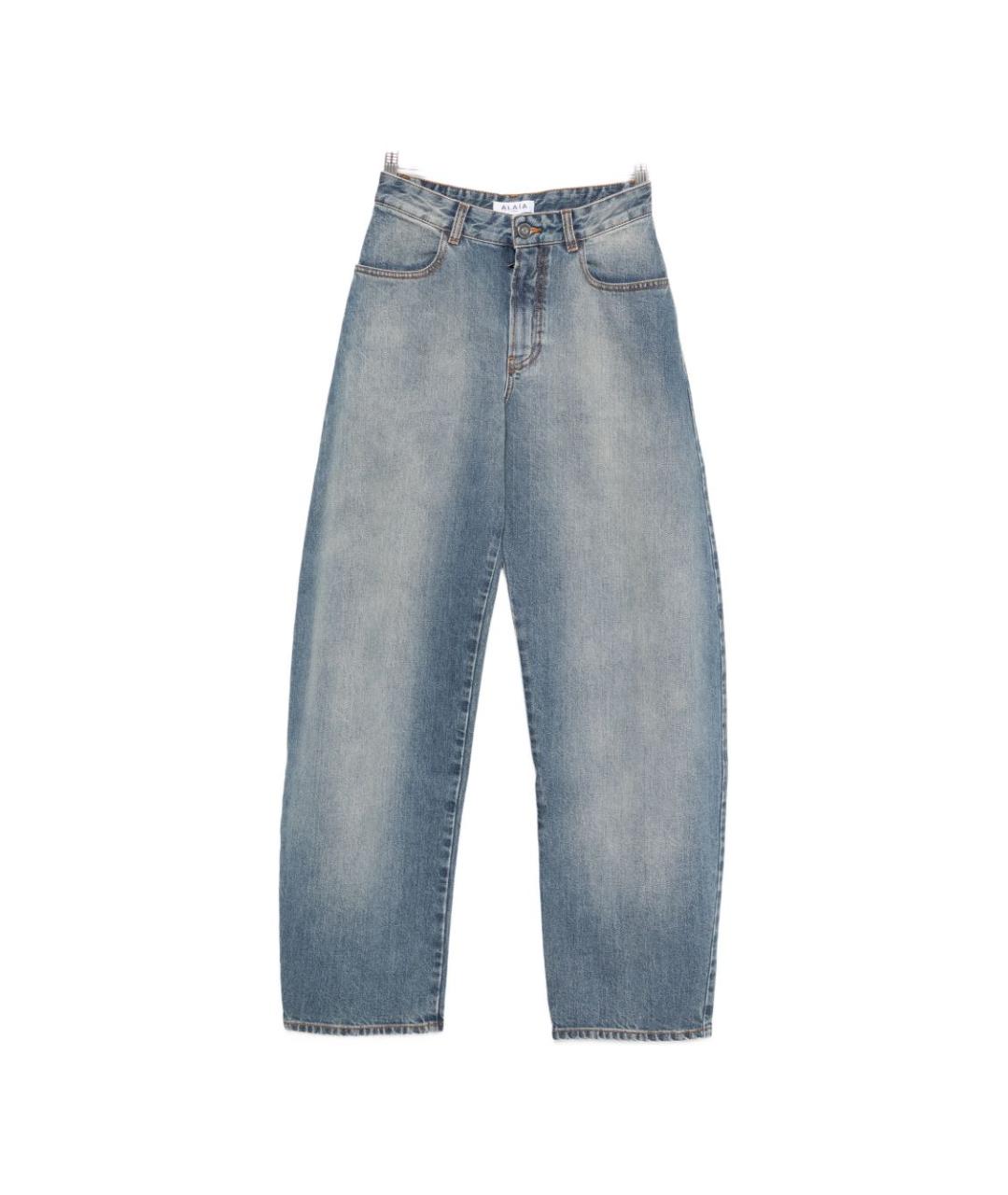 ALAIA Голубые хлопковые прямые джинсы, фото 1