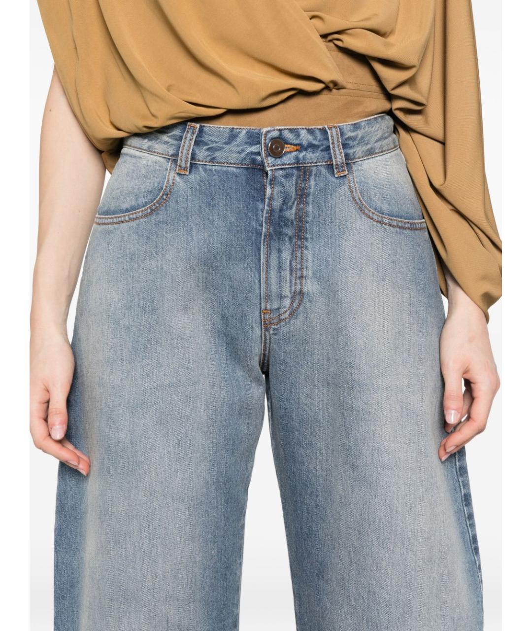 ALAIA Голубые хлопковые прямые джинсы, фото 2