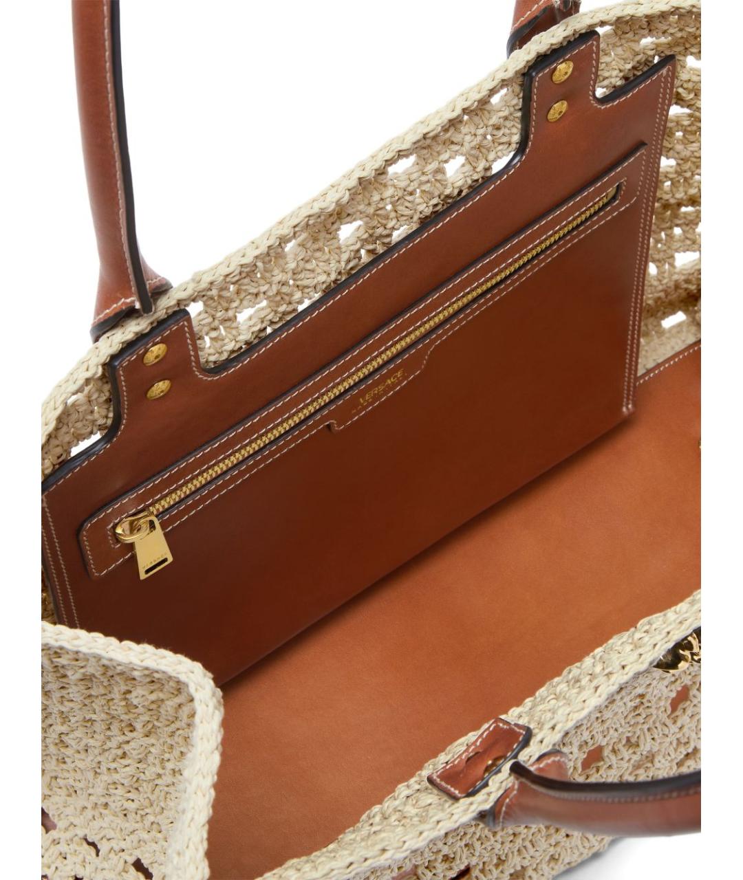 VERSACE Бежевая хлопковая сумка тоут, фото 3