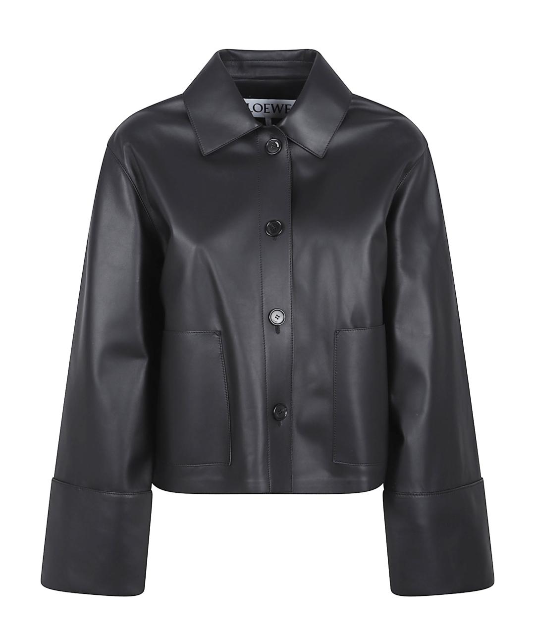 LOEWE Черная кожаная куртка, фото 1