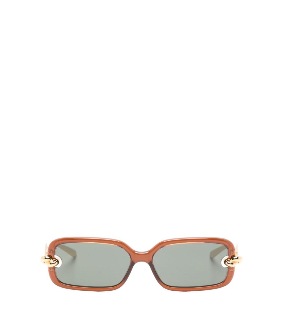 BOTTEGA VENETA Коричневые пластиковые солнцезащитные очки, фото 1