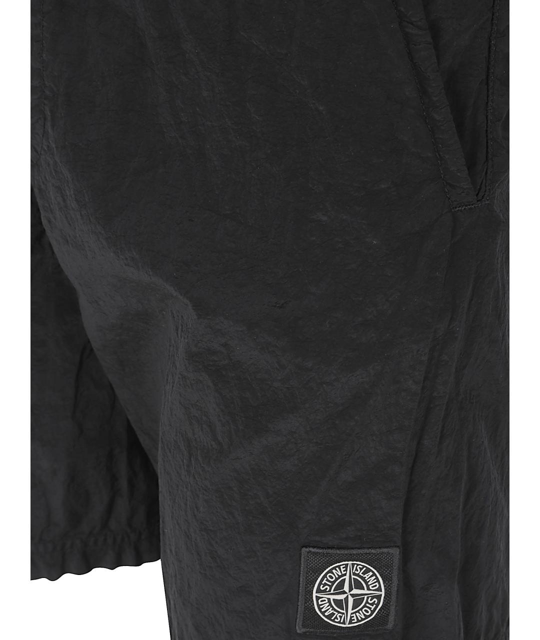 STONE ISLAND Черные полиамидовые шорты, фото 2