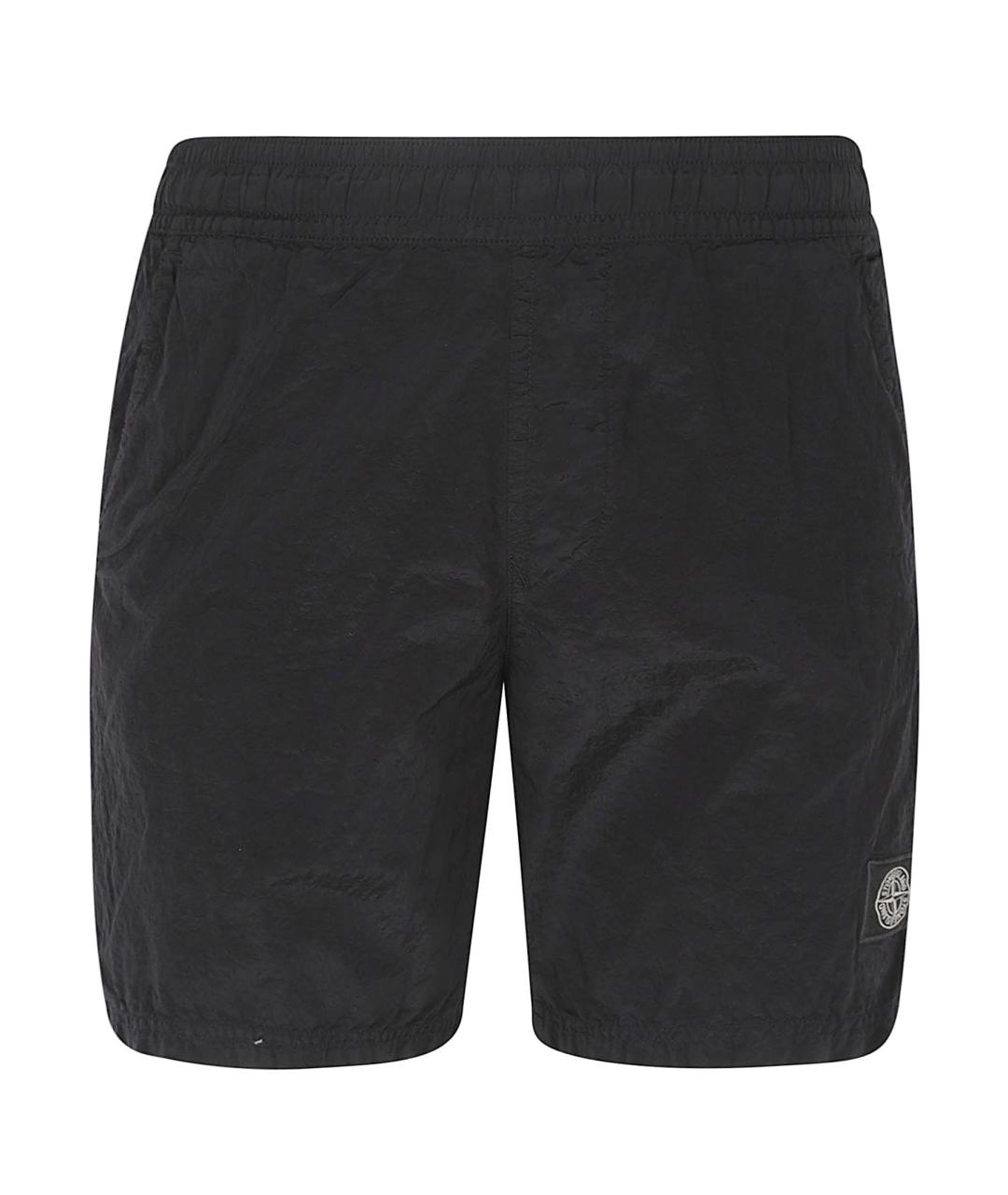 STONE ISLAND Черные полиамидовые шорты, фото 1