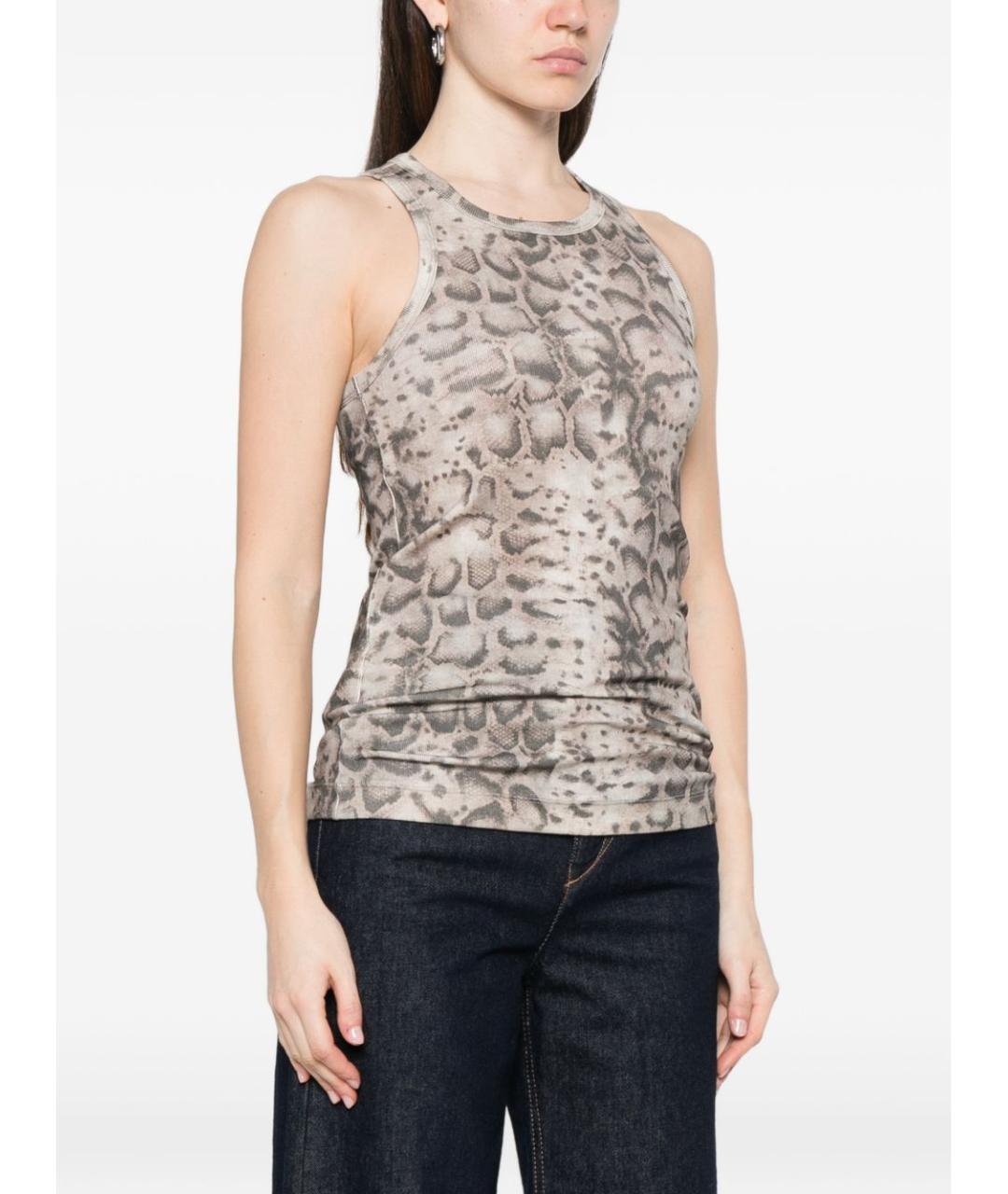 PINKO Бежевая хлопковая майка, фото 3