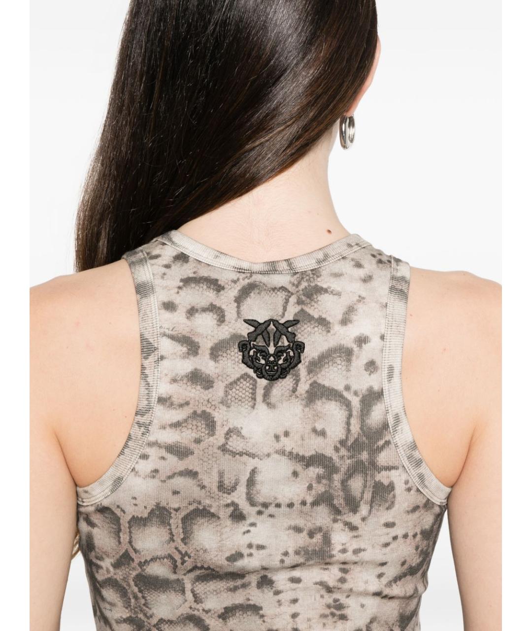 PINKO Бежевая хлопковая майка, фото 2